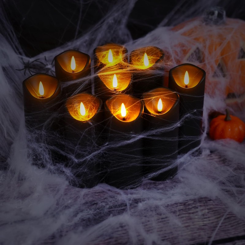 kakoya Flickering Flameless Candles, Battery Operated Acrylic LED Pillar Candles