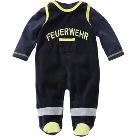 Schnizler Baby Set Nicki, Feuerwehr, 2 - TLG. mit Langarmshirt, Oeko-tex Standard 100 Romper Blue (Navy) Newborn (Size:56)