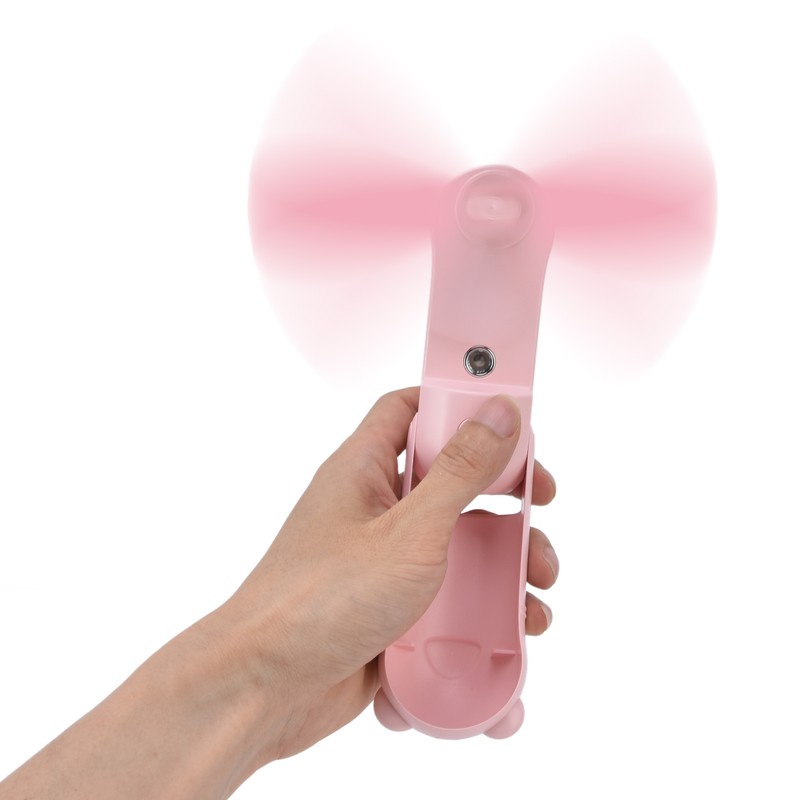 Hand Held Fan Mini Foldable Battery Operated Fan Humidification Cartoon