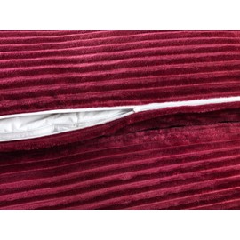 BaSaTex Winter Plush Side Sleeper Cushion Cover 40 x 145 cm Cashmere Touch Coral Fleece Rip-Cord Nursing Pillow Pregnancy Pillow Zip Bordeaux