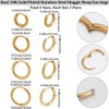 Beebeecraft 8Pairs 4 Styles Hoop Earrings for Women 18K Gold