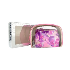 Laura Biagiotti Women's Clutch Bag, Set 3 Piece Waterproof Travel Beauty Case, Make Up Bag and Cosmetic with Box