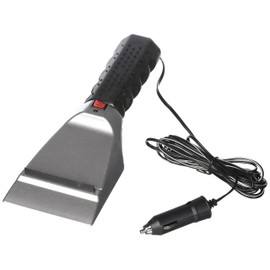 ROAD GENIE 12V Heated Ice Scraper | 14' (4.27 m) Cord | ABS Plastic | LED Indicator | Rubber Squeegee | Melt & Wipe System | Cool Handle Design