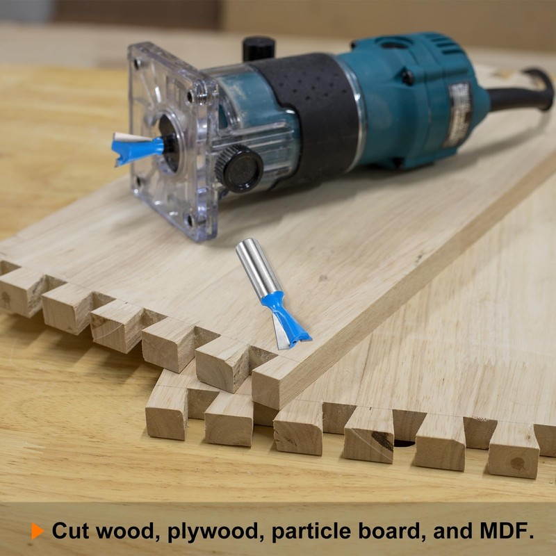 sourcing map 2pcs Dovetail Router Bit 3/4" Diameter 1/2" Shank