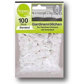 Curtain Rollers, White, Pack of 100 curtain rollers
