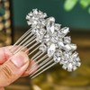 BERYUAN Bridal Flower Rhinestone Crystal Hair Comb Handmade Rhinestone Crystal