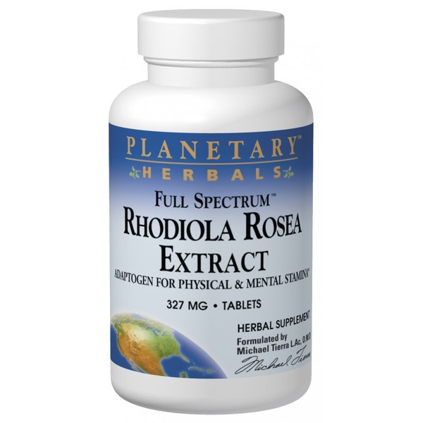 Planetary Herbals Rhodiola Rosea Extract Full Spectrum 327mg, Adaptogen for Physical & Mental Stamina,120 Tablets