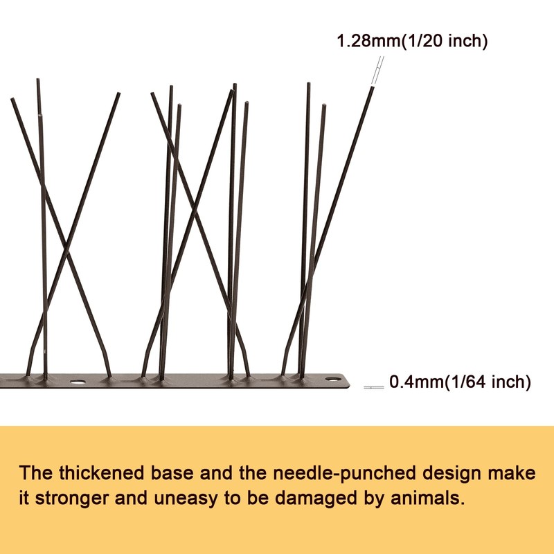 OFFO Brown Bird Spikes Pre-Assembled for Pigeons Birds, Cover 24