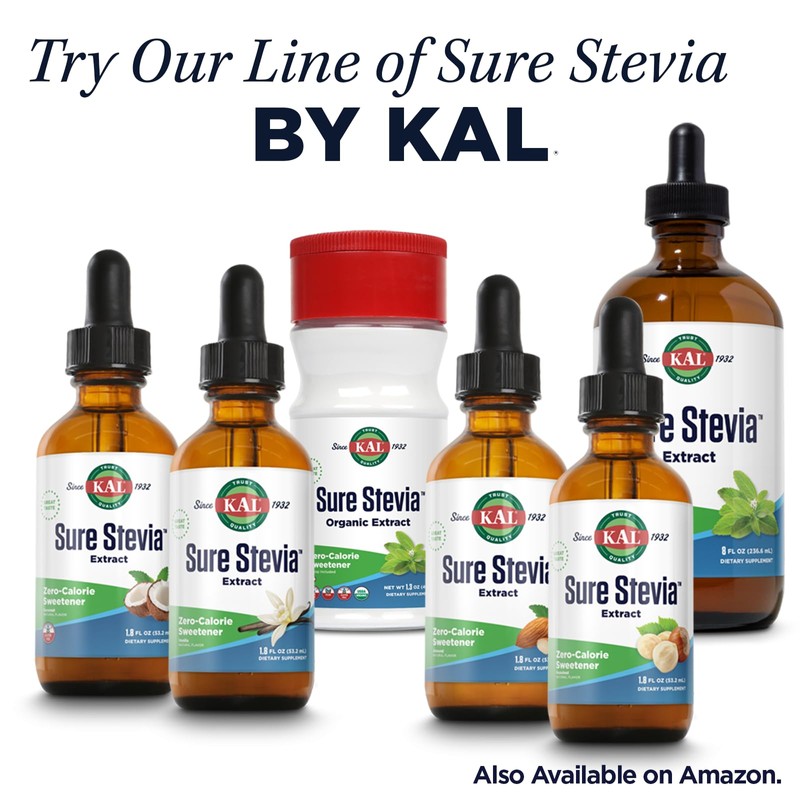 KAL Sure Stevia Plus Monk Fruit Sweetener - Great Tasting,