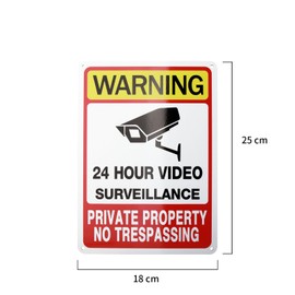 4-Pack Video Surveillance Sign, No Trespassing Metal Reflective Warning Signs 10 x7 Inches, Aluminum Private Property Sign Indoor/Outdoor Use for Home Business CCTV Security Camera