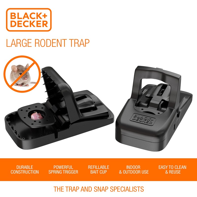 BLACK+DECKER Rat Trap Outdoor & Rat Traps Indoor- Instantly Kill