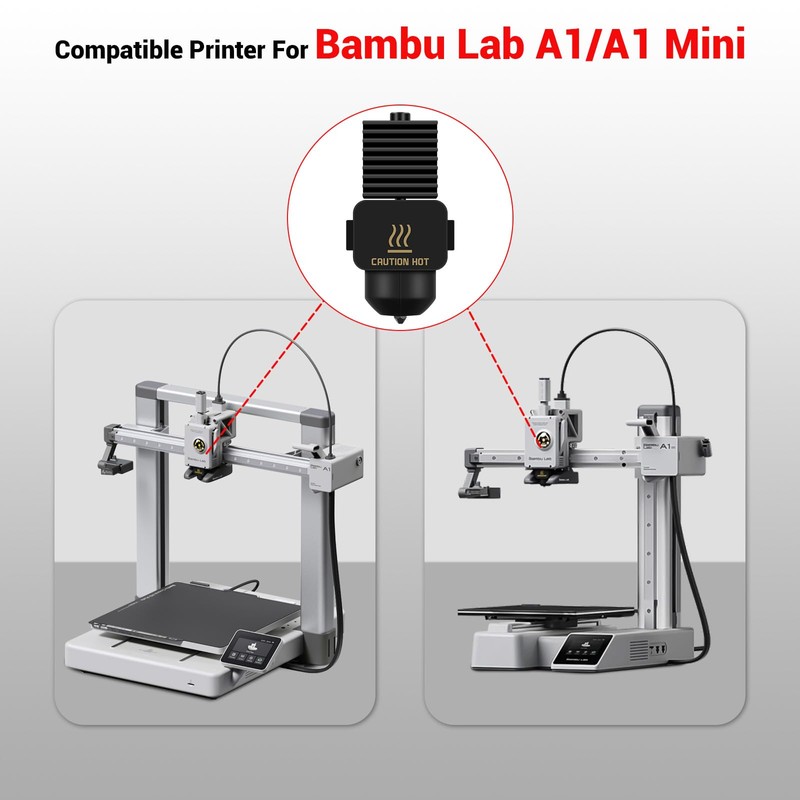 2 Pack A1 Mini/A1 Hotend Print Head Upgrade Extruder Replacement