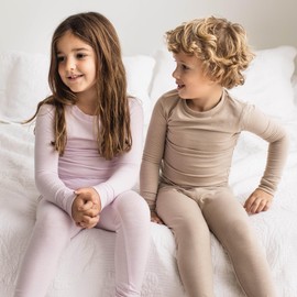 Burt's Bees Baby Unisex Baby Toddler Honeysoft Pajamas, Tee and Pant 2-Piece PJ Set, Soft Organic Cotton & Lyocell Blend, Neutral Jersey Slub, 3 Toddler