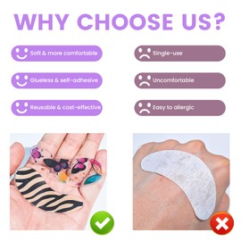 PERMANIA Under Eye Patch Silicone for Lash Lift & Lash Extensions Remover, Cute Cartoon Reusable and Soft Makeup Beauty Tools (4 pcs)