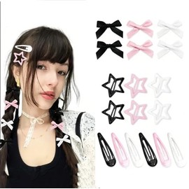 18 Pieces Hair clips - Star, Waterdrop and Ribbon Hair Clips, Cosplay Holloween Design Y2K