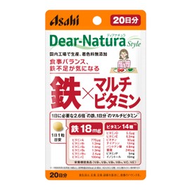 Asahi Dear-Natura, Iron x Multivitamin, 20 Tablets (20-Day Supplement), Made in Japan Factories