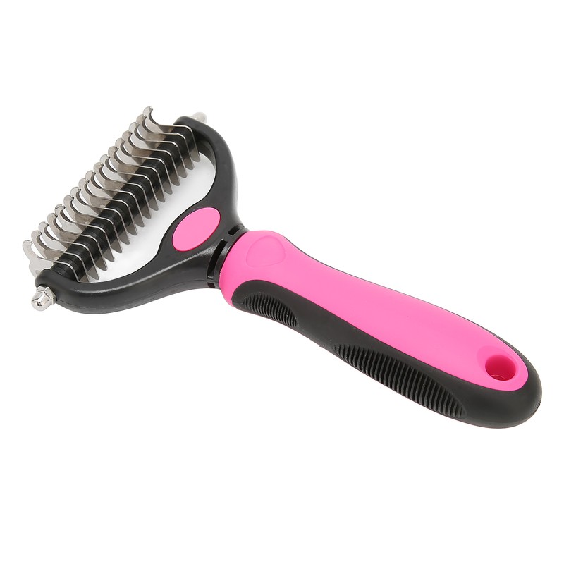 Pet Undercoat Rake Double Sided Knots Removal Grooming Massage Dog