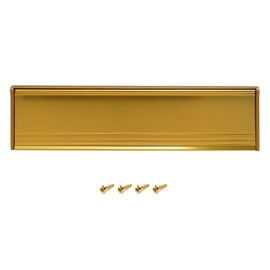 Internal Letterbox Draught Excluder 11.5 Inch (29.3cm) Metal Draught Letter Plate Seal Letter Box Flap - Prevents Draughts Coming Through The Letter Box - for Wood or uPVC Doors - Gold