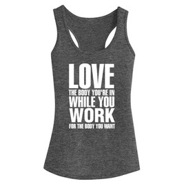 FANNOO Workout Tank Tops for Women-Womens Inspirational Funny Saying Fitness Gym Racerback Sleeveless Shirts Black