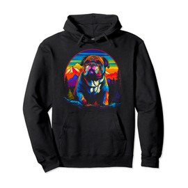Coolest Pop Art English Bulldogs Pullover Hoodie