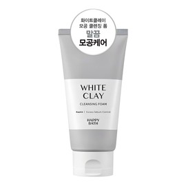 Happy Bath White Clay Pore Cleansing Foam, 150g, 1 pack / 해피바스 화이트 클레이 모공 클렌징폼, 150g, 1개