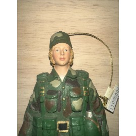 Kurt Adler Army Solider Female Christmas Ornaments