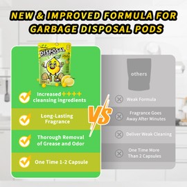 ifbaby 50 Count Garbage Disposal Cleaner and Deodorizer – Sink Odor Eliminator, New Powerful XL Sink Drain Freshener Pods | Dissolves Grease, Eliminates Odors, Lemon Zest Scent