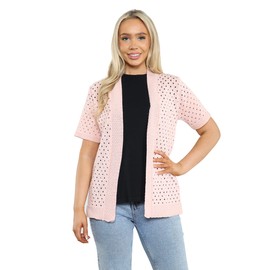 Loxdonz Women's Classic 3/4 Sleeve Shrug Cardigan for Dresses Open Front Bolero Cardigan Sweaters Coat Top X-Large Nude