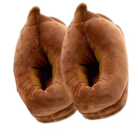 eBoutik - Novelty Poo Plush Stocking Filler Slipper's - Funny Poop Joke Birthday Treat - Christmas Sleepovers Loungewear Funny Xmas Footwear - Medium (5-7)