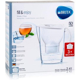 BRITA Marella Cool Water Filter Jug and Cartridges Starter Pack, Blue