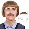 FantaLook Short Straight 60 70s Bowl Cut Funny Wig with