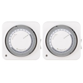 BN-LINK 24 Hour Switch Type Programming Outlet Timer, 15 Minute Units, Up to 48 Programs, Repeat Function, Convenient, Safe, Suitable for Electric Bot and Fan, AC 100V, 15A, 1500W, 2 Pack
