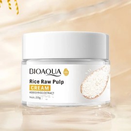 Bioaqua Crema Facial Extracto Arroz Ácido Hialurónico Reduce Manchas Poros Uso Día Noche
