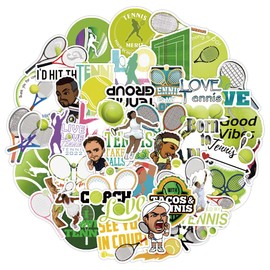 Bric Dodo Pack of 50 Tennis Stickers Water Bottles Laptop Phone Guitar Skateboard Computer Suitcase Bicycle Sports Vinyl Stickers Waterproof Aesthetic Stickers for Teenagers Children Adults