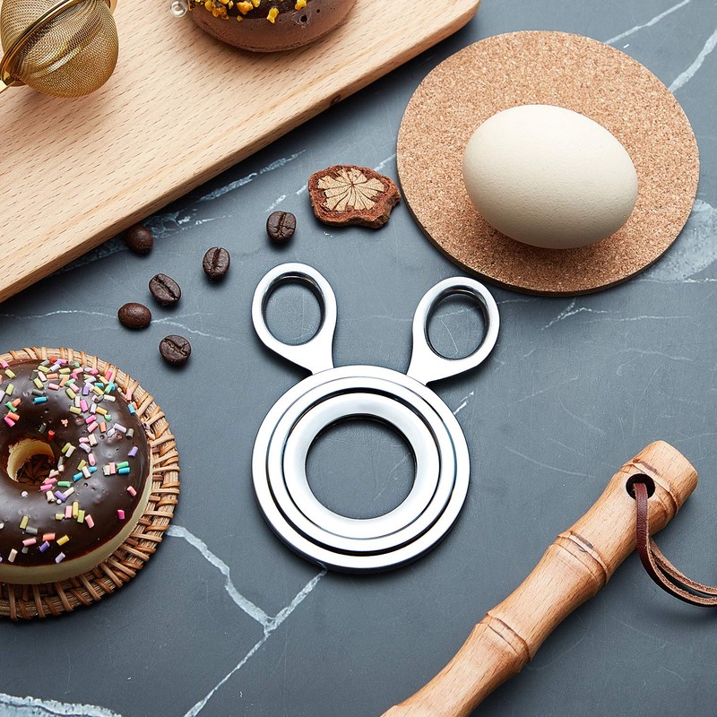 Boao 2 Pieces Egg Topper Cutter Stainless Steel Boiled Egg