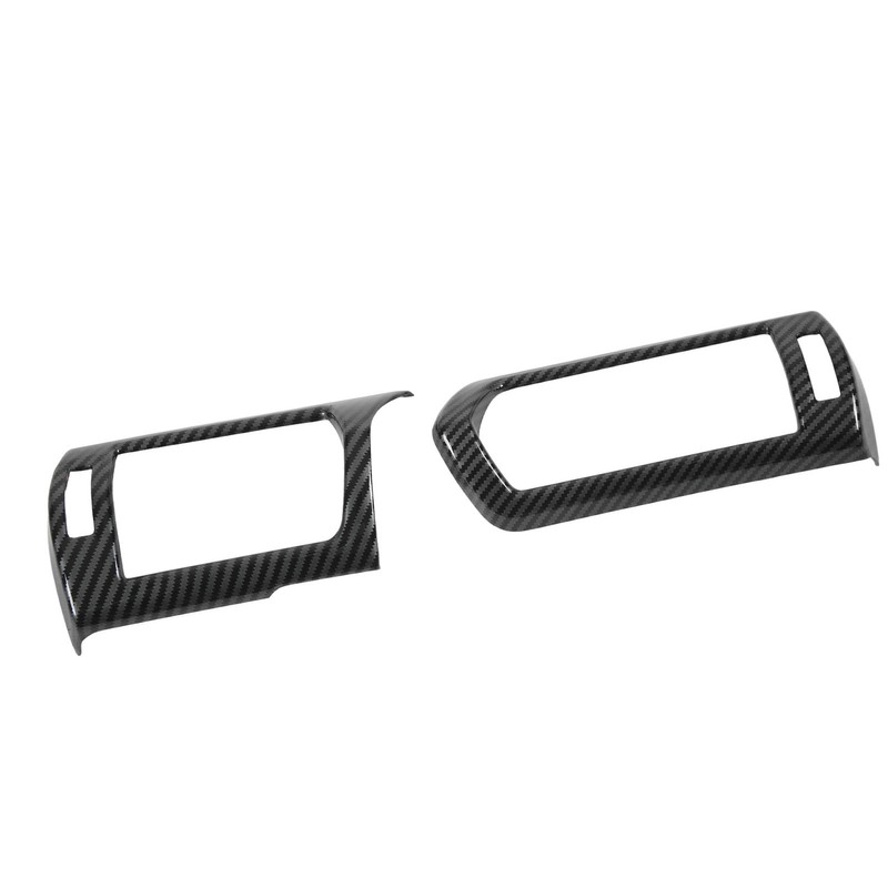 2pcs Air Conditioner Vent Outlet Trim Cover Carbon Fiber Interior