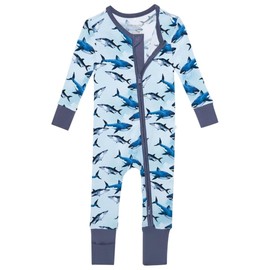 Posh Peanut Convertible Baby Sleepers - Footless Baby Pajamas with 2 Way Zipper for Easy Diaper Changes (18-24 Months) Sharks