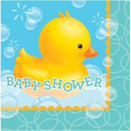 Creative Converting Rubber Duck Baby Shower Paper Napkins Party Supplies, Multicolor