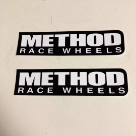 Method Race Wheels Rims 6" Inch Stickers Decal Pair Black / White