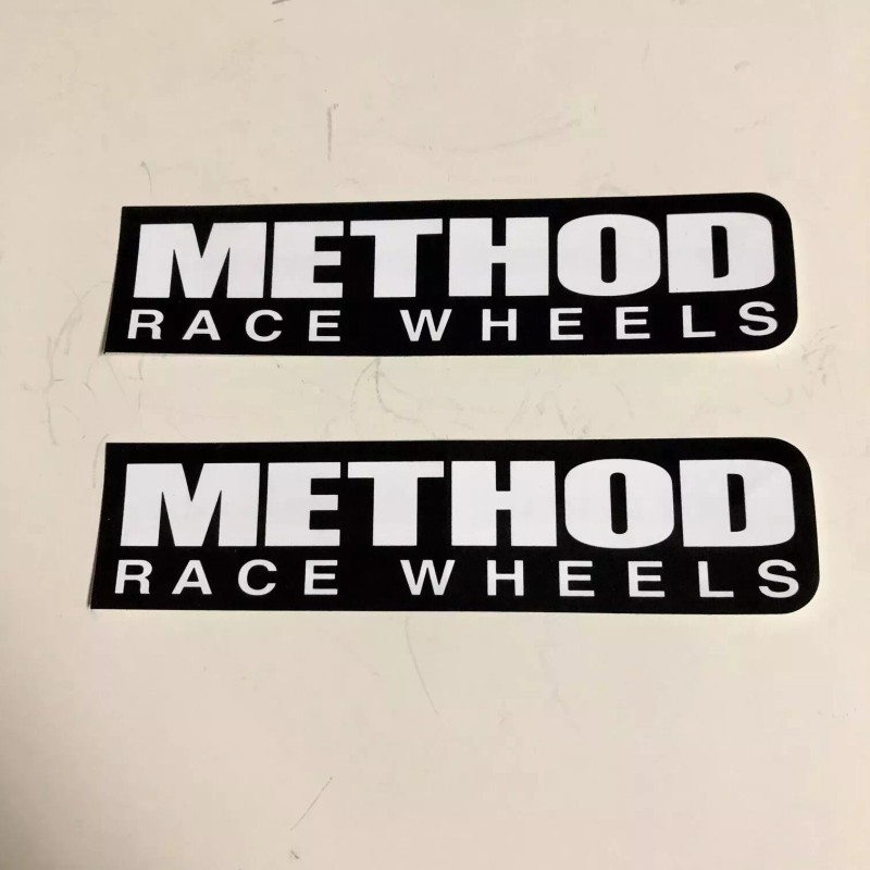 Method Race Wheels Rims 6" Inch Stickers Decal Pair Black