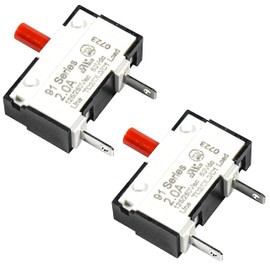 HQRP 2-Pack Push-to-Reset Thermal Circuit Breaker Switch 91-Series Compatible with Dyson DC25 DC24 Upright Vacuum Cleaner 914592-01 DY-91459201 Brushroll Reset 125VAC 250VAC 50VDC 2A, UL Listed