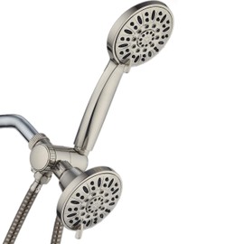 AquaDance Brushed Nickel Premium High Pressure 48-setting 3-Way Combo for The Best of Both Worlds – Enjoy Luxurious 6-setting Rain Shower Head and 6-Setting Hand Held Shower Separately or Together