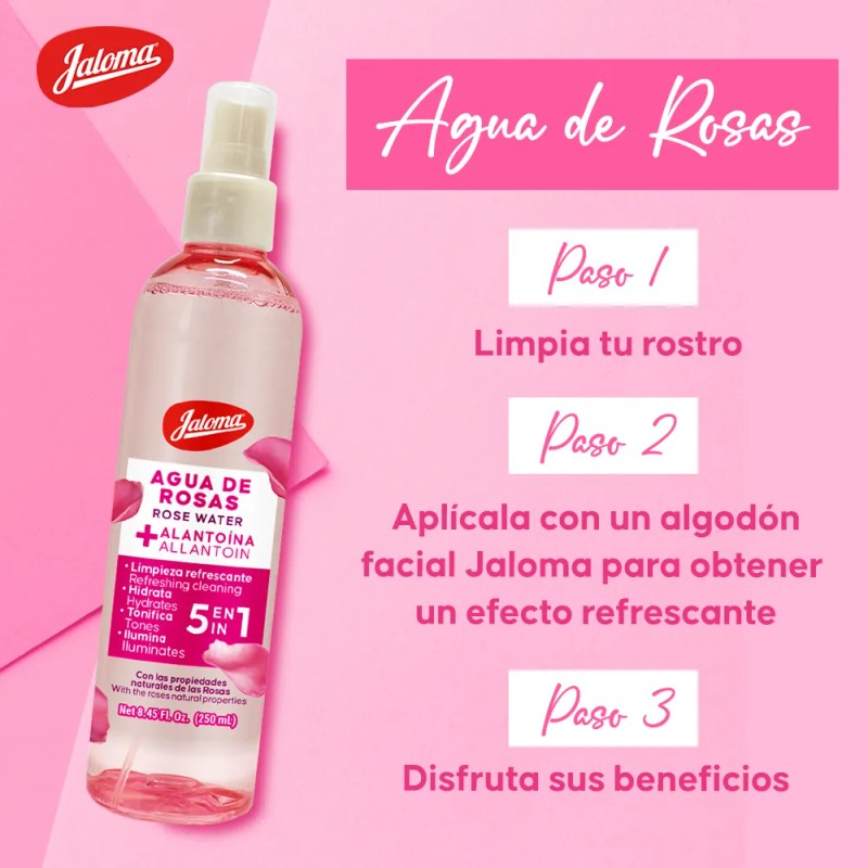 Jaloma Tónico Agua de Rosas Antioxidante para Todo Tipo de