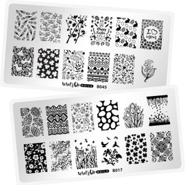 Whats Up Nails - Spring Stamping Plates 2 pack (B017, B045) for Nail Art Design