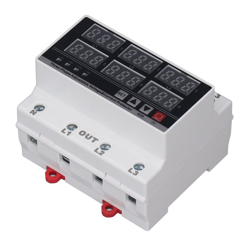 Under Over Voltage Protector 63A 3 Phase 4 Wire Adjustable
