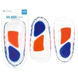 Sof Sole Men's Half Insole Gel Arch Stackable Type, Free Size: 9.8 - 11.8 inches (25 - 30 cm) 18695