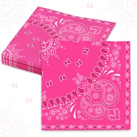 JeVenis Western Party Bandana Napkins Disposable Paisley Print Paper Napkin Bulk Cowboy Theme Party Supplies for Western Cowboy Birthday Party Dinner Lunch Supplies