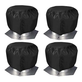 Turbine Roof Vent Cover House - Nopwer Roof Turbine Hoods Shield Canvas 20" x 20" 4Pcs Black