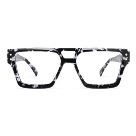 AMOMOMA Retro Square Aviator Reading Glasses for Women,Men,Blue Light Blocking Computer Readers AM6136 C2 2.0 Black Tortoise