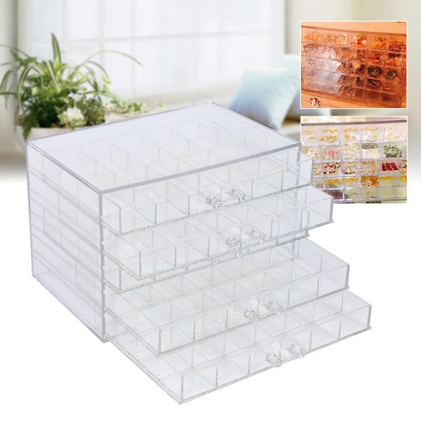 Unbranded 120 Grids Nail Art Storage Case Rhinestones Beads Plastic